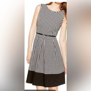 Calvin Klein Black and White Patterned Dress